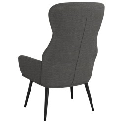 Chaise de relaxation avec tabouret Gris foncé Tissu 