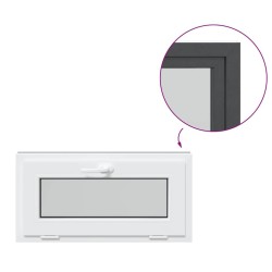 Fenêtre sous-sol RISOR 80x40 cm inclinable 3vitrages anthracite 