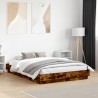 Cadre de lit avec LED sans matelas chêne fumé 120x190 cm 