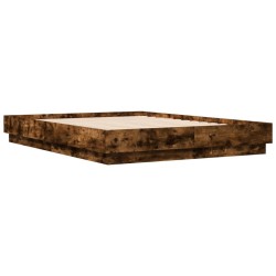 Cadre de lit avec LED sans matelas chêne fumé 120x190 cm 