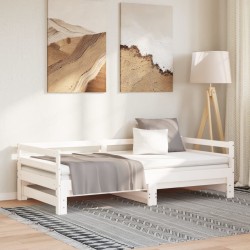 Lit coulissant sans matelas blanc 90x190 cm 