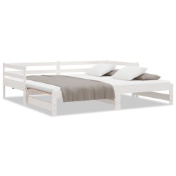 Lit coulissant sans matelas blanc 90x190 cm 