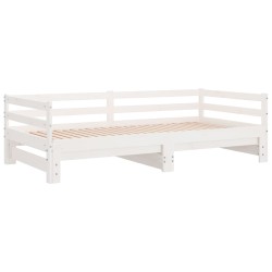 Lit coulissant sans matelas blanc 90x190 cm 