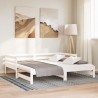 Lit coulissant sans matelas blanc 90x190 cm 