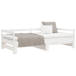 Lit coulissant sans matelas blanc 90x190 cm 