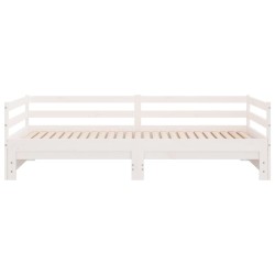 Lit coulissant sans matelas blanc 90x190 cm 