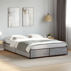 Cadre de lit sans matelas sonoma gris 150x200 cm 