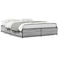 Cadre de lit sans matelas sonoma gris 150x200 cm 