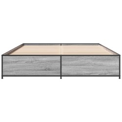 Cadre de lit sans matelas sonoma gris 150x200 cm 