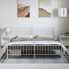 Cadre de lit métal sans matelas et pied de lit blanc 183x213 cm 