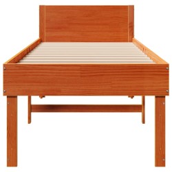 Cadre de lit sans matelas cire marron 75x190 cm bois pin massif 