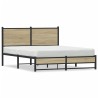 Cadre de lit en métal sans matelas chêne sonoma 137x190 cm 
