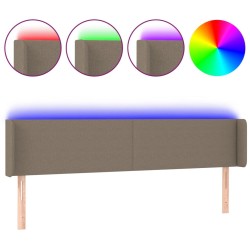 Tête de lit à LED Taupe 183x16x78/88 cm Tissu 