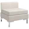 Canapé central sectionnel avec coussin Tissu Crème 