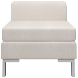 Canapé central sectionnel avec coussin Tissu Crème 