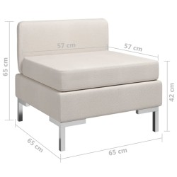 Canapé central sectionnel avec coussin Tissu Crème 