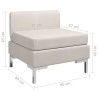 Canapé central sectionnel avec coussin Tissu Crème 