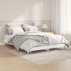 Cadre de lit sans matelas blanc 140x190 cm bois d'ingénierie 