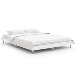 Cadre de lit sans matelas blanc 140x190 cm bois d'ingénierie 
