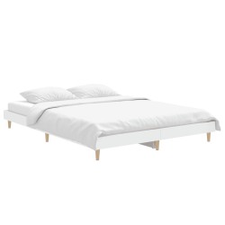 Cadre de lit sans matelas blanc 140x190 cm bois d'ingénierie 