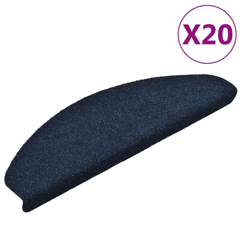 Tapis d'escalier autocollant 20 pcs marine 65x21x4 cm 