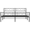 Cadre de lit métal sans matelas avec pied de lit noir 200x200cm 