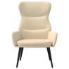 Chaise de relaxation avec tabouret Crème Tissu 