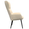 Chaise de relaxation avec tabouret Crème Tissu 