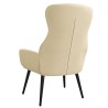 Chaise de relaxation avec tabouret Crème Tissu 
