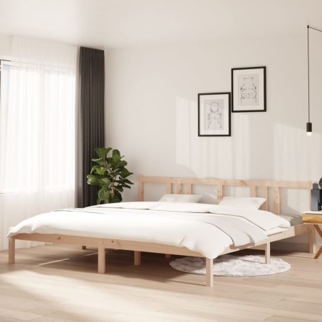 Cadre de lit sans matelas bois massif 200x200 cm 