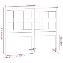 Tête de lit Blanc 155,5x4x100 cm Bois massif de pin 