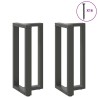 Pieds de table de bar en T, 2 pièces, anthracite, 40 x 35 x (90-91) cm, acier 