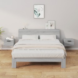 Tables de chevet murales 2 pcs Sonoma gris 34x30x20 cm 
