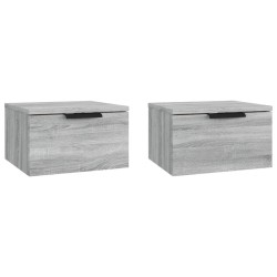 Tables de chevet murales 2 pcs Sonoma gris 34x30x20 cm 