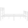 Cadre de lit métal sans matelas et pied de lit blanc 200x200 cm 