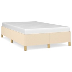 Cadre de lit sans matelas crème 120x200 cm tissu 