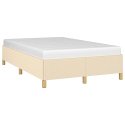 Cadre de lit sans matelas crème 120x200 cm tissu 