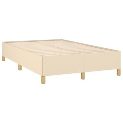 Cadre de lit sans matelas crème 120x200 cm tissu 