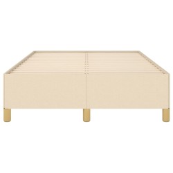 Cadre de lit sans matelas crème 120x200 cm tissu 