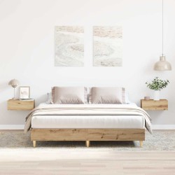 Cadre de lit sans matelas chêne artisanal 140x200 cm 
