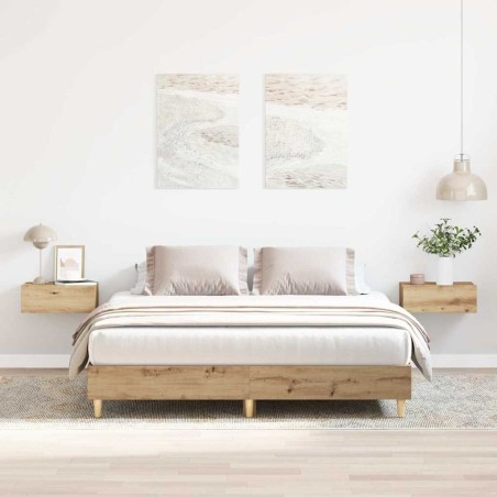 Cadre de lit sans matelas chêne artisanal 140x200 cm 