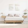 Cadre de lit sans matelas chêne artisanal 140x200 cm 