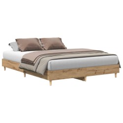 Cadre de lit sans matelas chêne artisanal 140x200 cm 