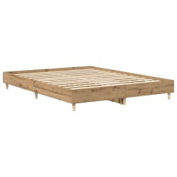 Cadre de lit sans matelas chêne artisanal 140x200 cm 