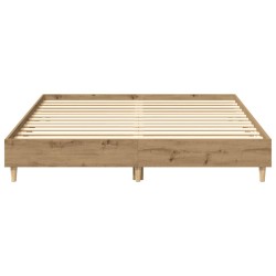 Cadre de lit sans matelas chêne artisanal 140x200 cm 