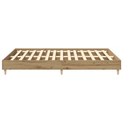 Cadre de lit sans matelas chêne artisanal 140x200 cm 