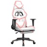 Chaise de jeu avec repose-pied Blanc et rose Similicuir 
