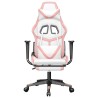 Chaise de jeu avec repose-pied Blanc et rose Similicuir 