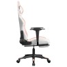 Chaise de jeu avec repose-pied Blanc et rose Similicuir 