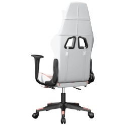 Chaise de jeu avec repose-pied Blanc et rose Similicuir 